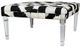 A & B Home Black/Chrome/White Upholstered Bench-0