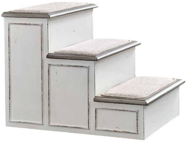 Liberty Furniture Magnolia Manor Antique White/Weathered Bark Pet Steps-0