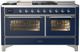 Ilve® Majestic III 60" Midnight Blue Pro Style Dual Fuel Natural Gas Range with French Top and Chrome Trim-0