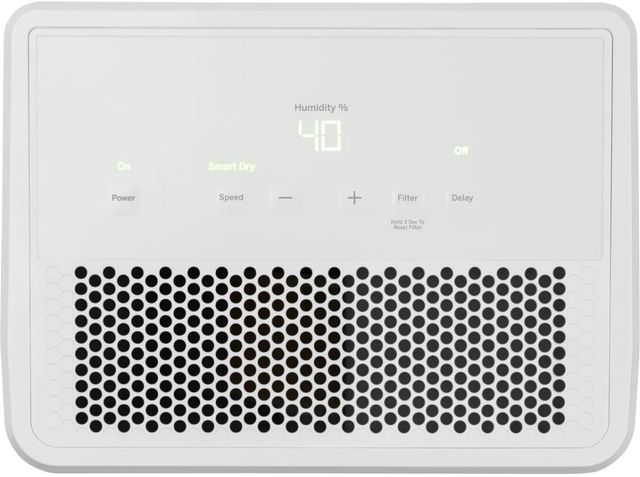 GE® 50 Pint White Portable Dehumidifier with Built-In Pump and Smart Dry for Wet Spaces-1