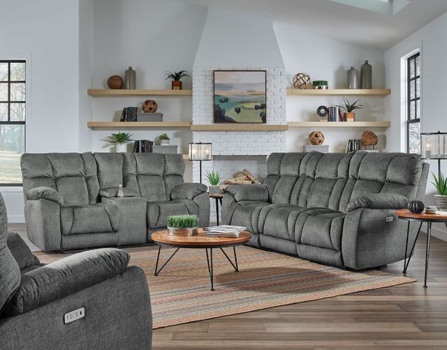 Southern Motion™ Customizable Wild Card Power Headrest Loveseat with Console and Cupholders-1
