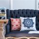 A & B Home Blue/White 20" Embroidered Throw Pillow-1