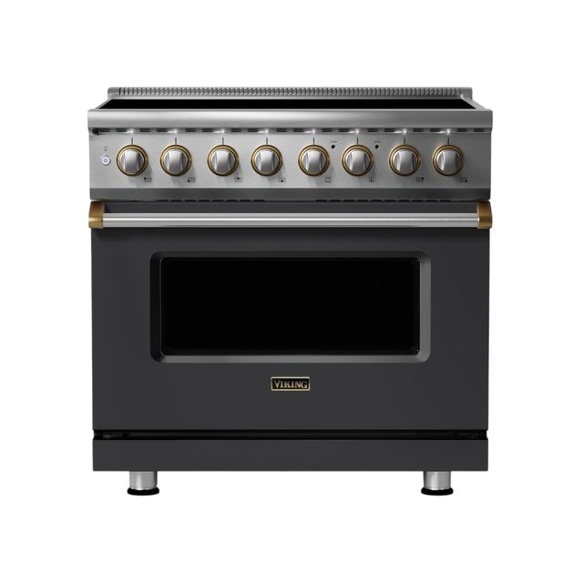 Viking® 5 Series 36" Cast Black Pro Style Induction Range-0