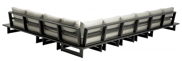 Meridian Furniture Maldives 7-Piece Cream/Gray Aluminum/Fabric Outdoor Modular Sectional-3