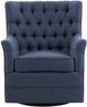 Olliix by Madison Park Blue Mathis Swivel Glider Chair-0