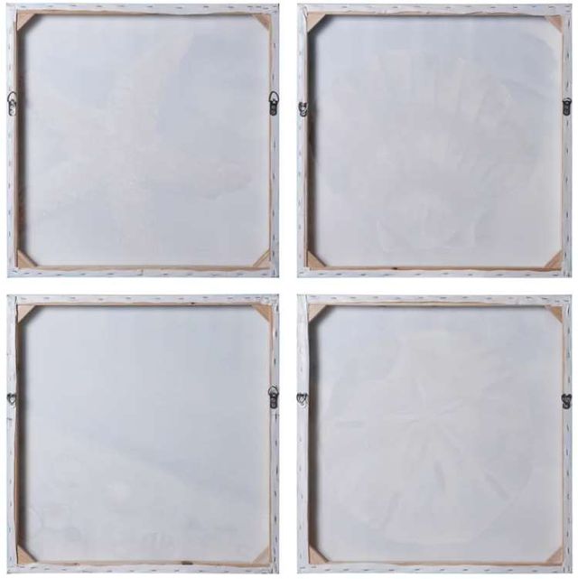 Stylecraft Seaside 4-Piece Blue/Light Blue/Light Gray/Light Orange Wall Art Set-1