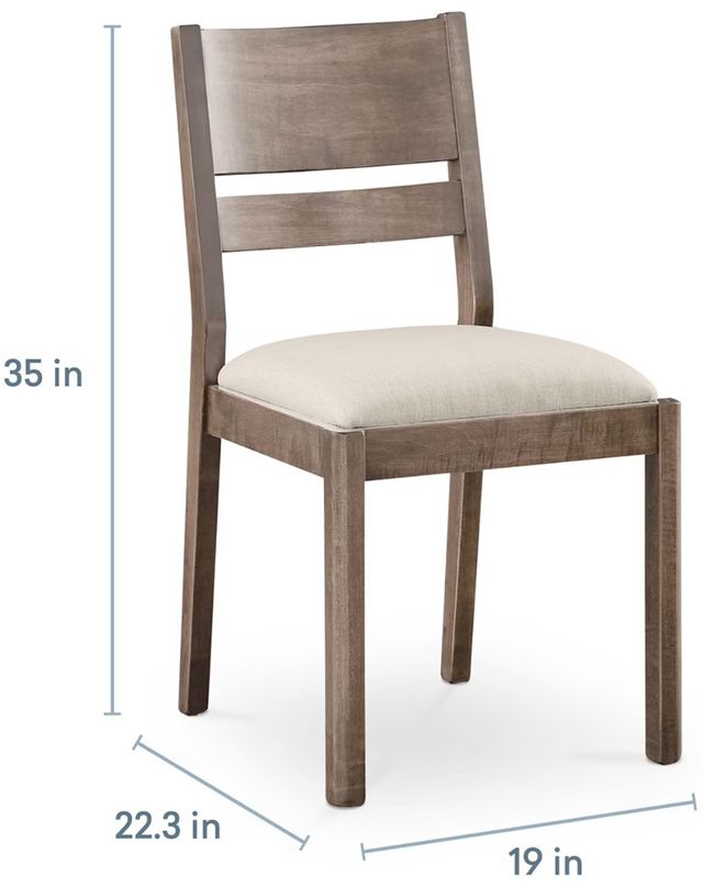 Bassett® Furniture Origins Spence Fog Dining Chair with Nomad Bone Upholstered Seat-3