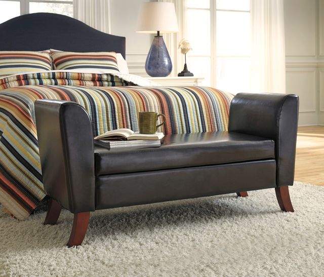 Signature Design by Ashley® Benches Brown Upholstered Storage Bench-3