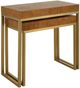 Uttermost® Burl-esque Brown 2-Piece Nesting Table with Brushed Brass Frame-3