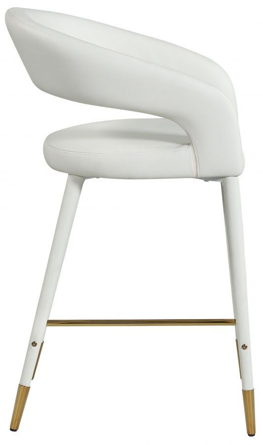 Meridian Furniture Destiny White Faux Leather Stool-3