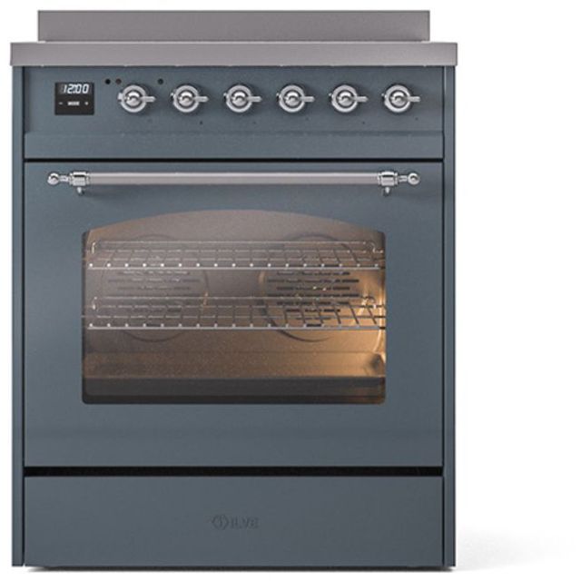 Ilve® Nostalgie II Series 30" Blue Grey Pro Style Induction Range-2