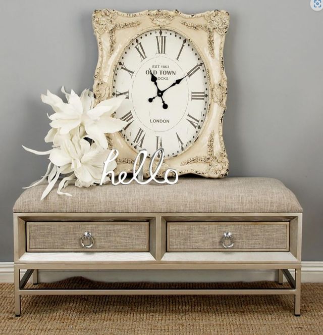 Deco Marche Beige Storage Bench-3