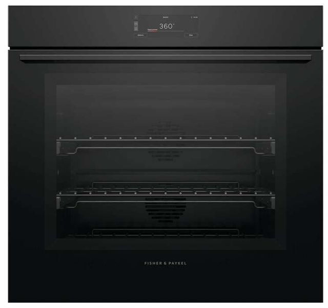 Fisher & Paykel Series 9 Minimal 30" Black Glass Single Electric Wall Oven with Self-Cleaning-0