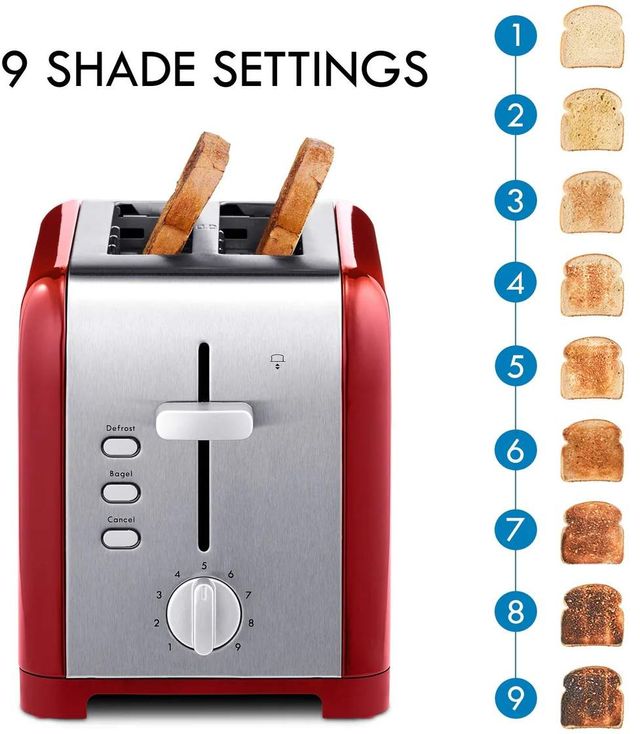 Kenmore® 2 Slice Red and Stainless Steel Toaster-3