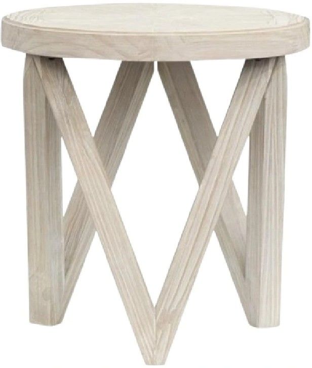 Magnussen Home® Boswick Coconut Cream Round End Table-3