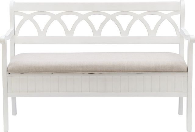 Powell® Elliana White Storage Bench-2