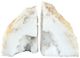 A & B Home White Natural Geode Bookends-0