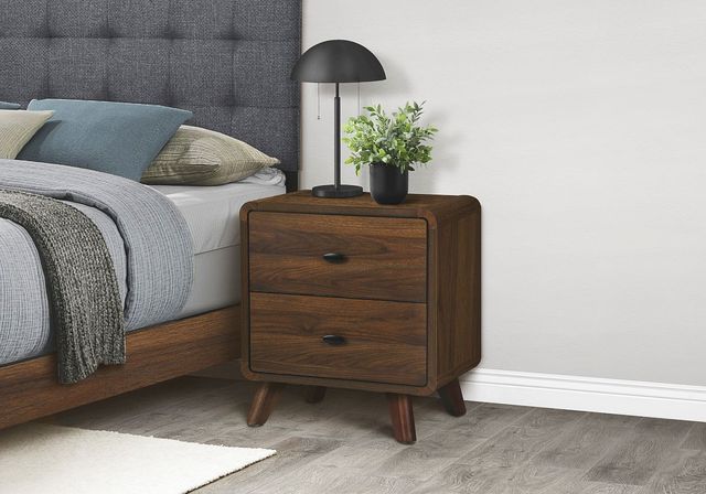 Monarch Specialties Inc. Grey/Walnut Nightstand-2