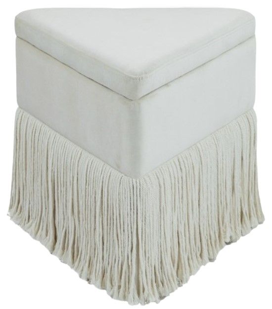 Meridian Furniture Trivoli Cream Upholstered Ottoman-1