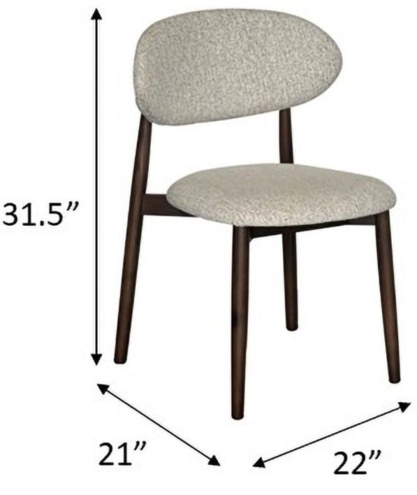 Nest Home Collections Erica Carob/Paloma Gray Dining Chair-3