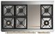 Ilve® Majestic III 48" Custom Pro Style Dual Fuel Natural Gas Range with Griddle and Brass Trim-2
