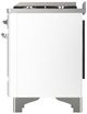 Ilve® Majestic III 60" White Pro Style Dual Fuel Liquid Propane Range with Triple Glass Door and Chrome Trim-4