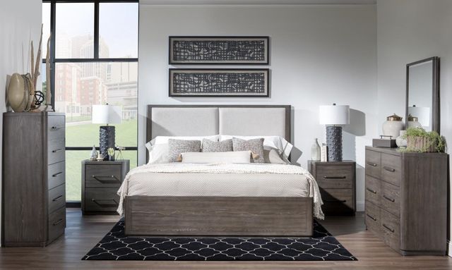 Legacy Classic Horizons Deep Sable King Upholstered Panel Bed-1
