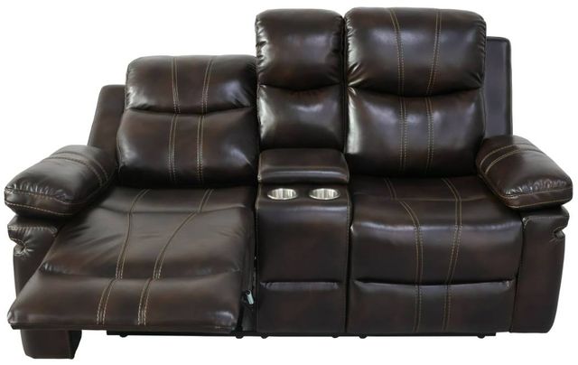 New Classic® Home Furnishings Kellen Brown Manual Reclining Console Loveseat with Dual Recliner-3