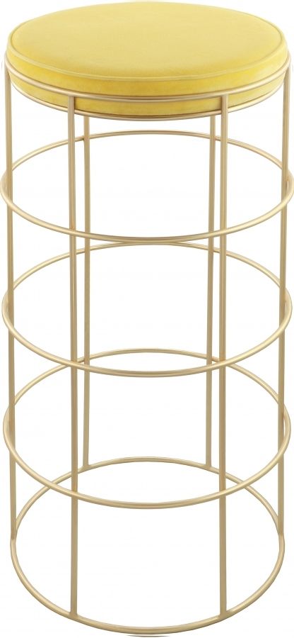 Meridian Furniture Rebar Yellow Velvet Bar Stool-0