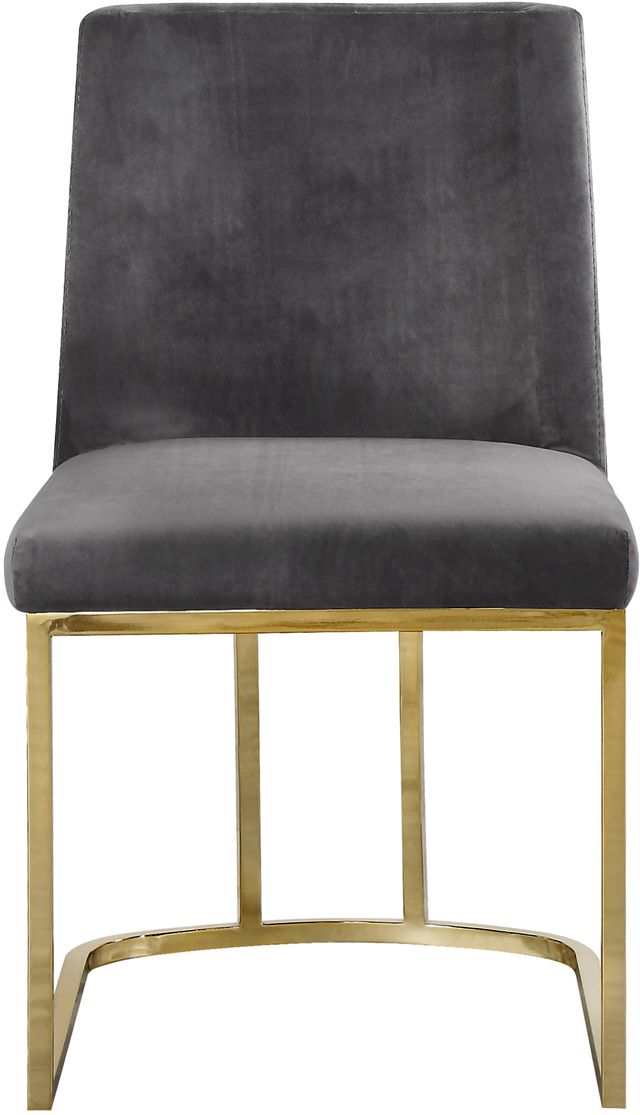 Meridian Furniture Heidi Gray/Gold Velvet Dining Chair-1
