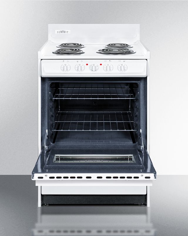 Summit® 24" White Freestanding Electric Range-1