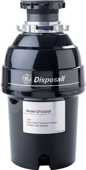 GE 1 HP Continuous Feed food Waste Disposer-Black-0