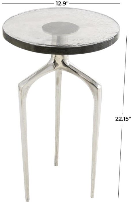Deco Marche Clear/Silver Accent Table-3