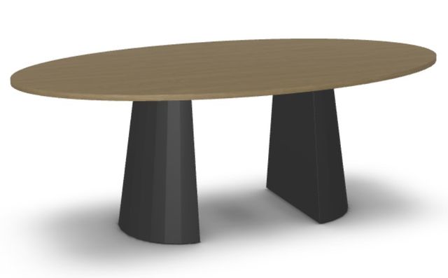 Amisco Customizable Gemma Thermo Fused Laminate 84'' Bar Height Oval Table-0