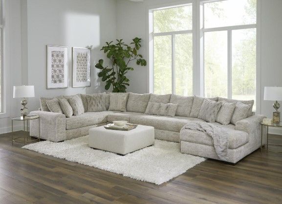 Albany Industries 4-Piece Galactic Parchment Right-Arm Facing Chaise Sectional-1