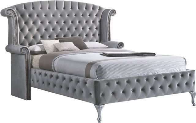 Coaster® Deanna Metallic Queen Upholstered Bed-0