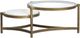 Magnussen Home® Cassidy Volakas Classic Shaped Cocktail Table with Aged Brass Base-4