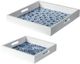 A & B Home 2-Piece Indigo/White Decorative Tray Set-0