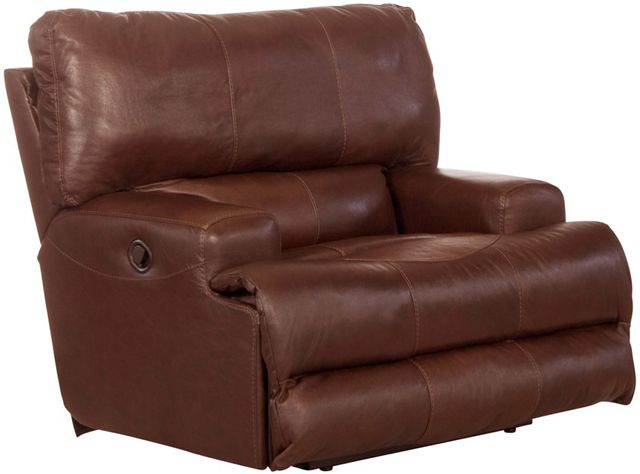 Catnapper® Wembley Walnut Leather Lay Flat Recliner-0