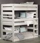 Pine Crafter Furniture® Antique Distressed White Twin Triple Bunk Bed-0