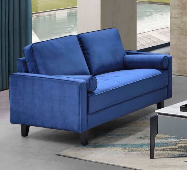 Mazin Furniture Toulouse Blue Loveseat-1