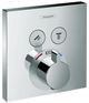 Hansgrohe ShowerSelect Chrome Square Thermostatic Trim for 2 Functions-0