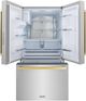 ZLINE Autograph Edition 36" 28.9 Cu. Ft. Stainless Steel Freestanding French Door Refrigerator with Dual Ice Maker and Polished Gold Modern Handles-1