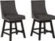 Signature Design by Ashley® Tallenger Dark Gray Upholstered Swivel Bar Stool -3