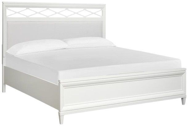 Magnussen Home® Springhouse Whisper White California King Panel Bed with Upholstered Headboard-0