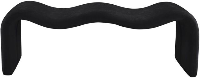Meridian Furniture Willow Black Chenille Bench-1