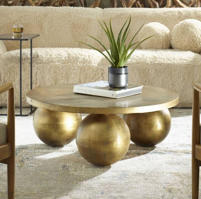 Uttermost® Triplet Antique Brass Coffee Table-1