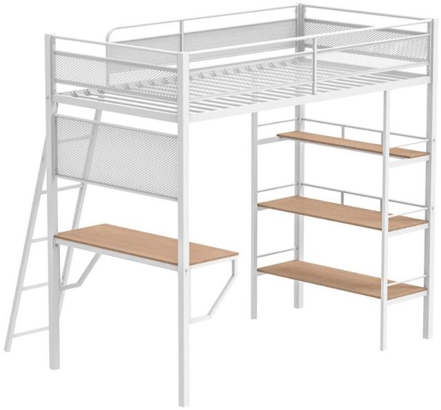 Coaster® Campus Matte White Youth Twin Loft Bed-3