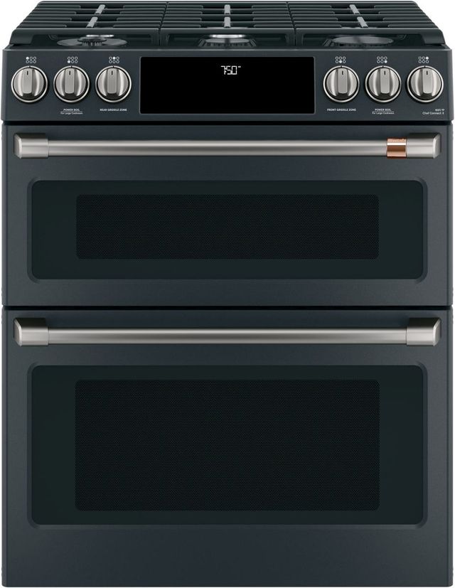 Café™ Brushed Black Front Control Gas Knobs and Handle Kit-1