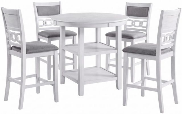 Elements International Amherst 5-Piece Bisque Counter Dining Set-0